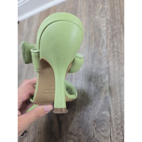 Gia Borghini GIA x Pernille Teisbaek Two Strap Padded Leather Sandals Green 37 - Picture 15 of 16